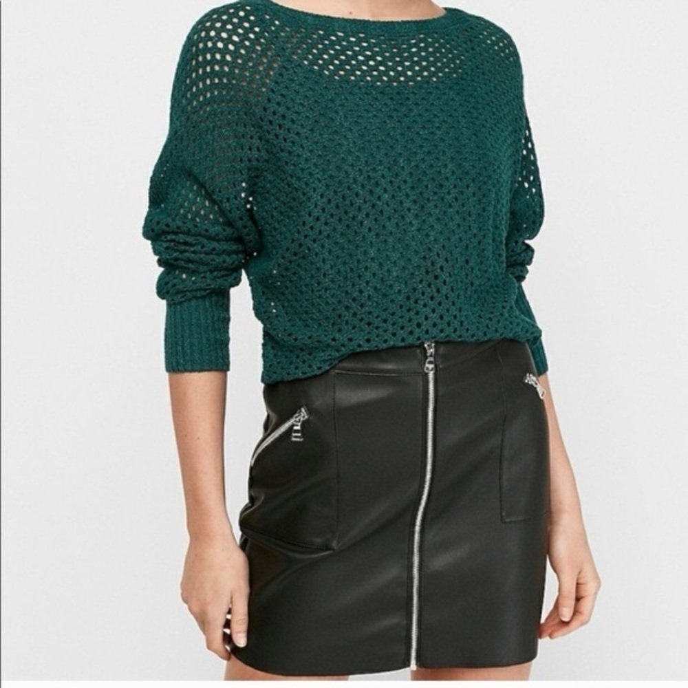 Express Green Knit Sweater S